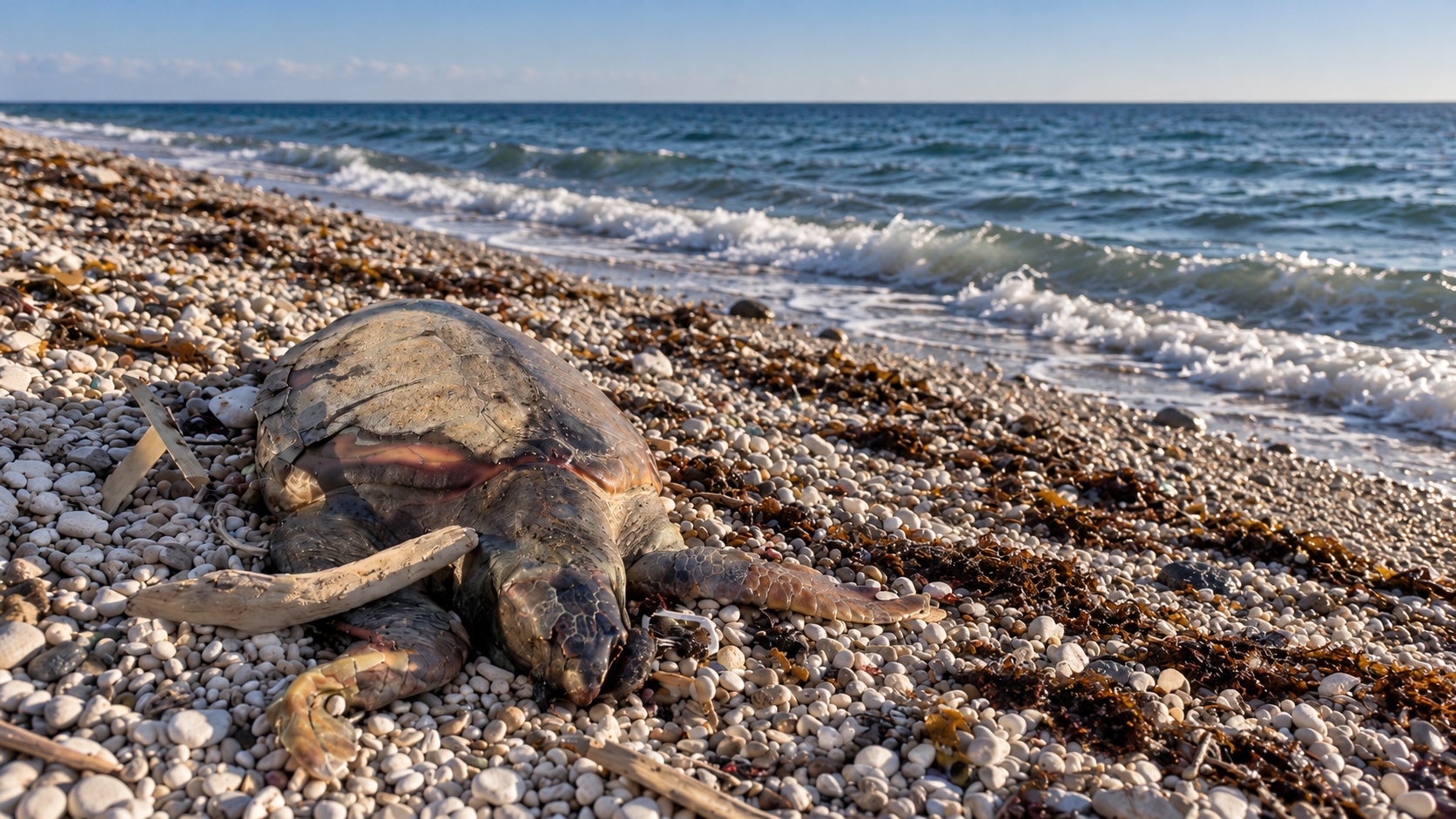 Bisceglie, tartaruga marina morta sulla spiaggia di Salsello
