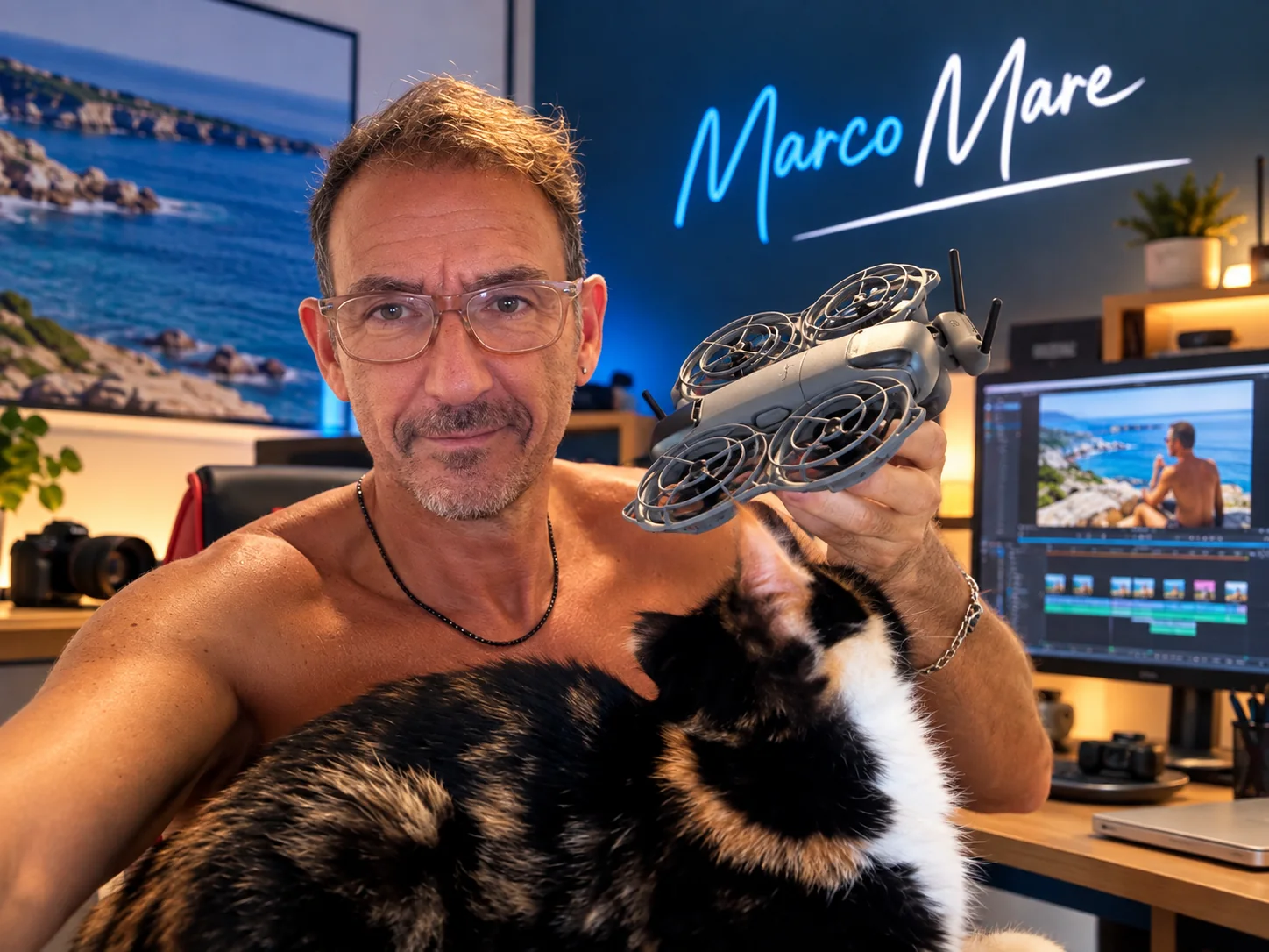 Marco Mare creator con drone