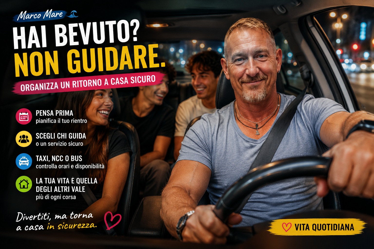 Hai bevuto? Non guidare: come organizzare un ritorno a casa sicuro